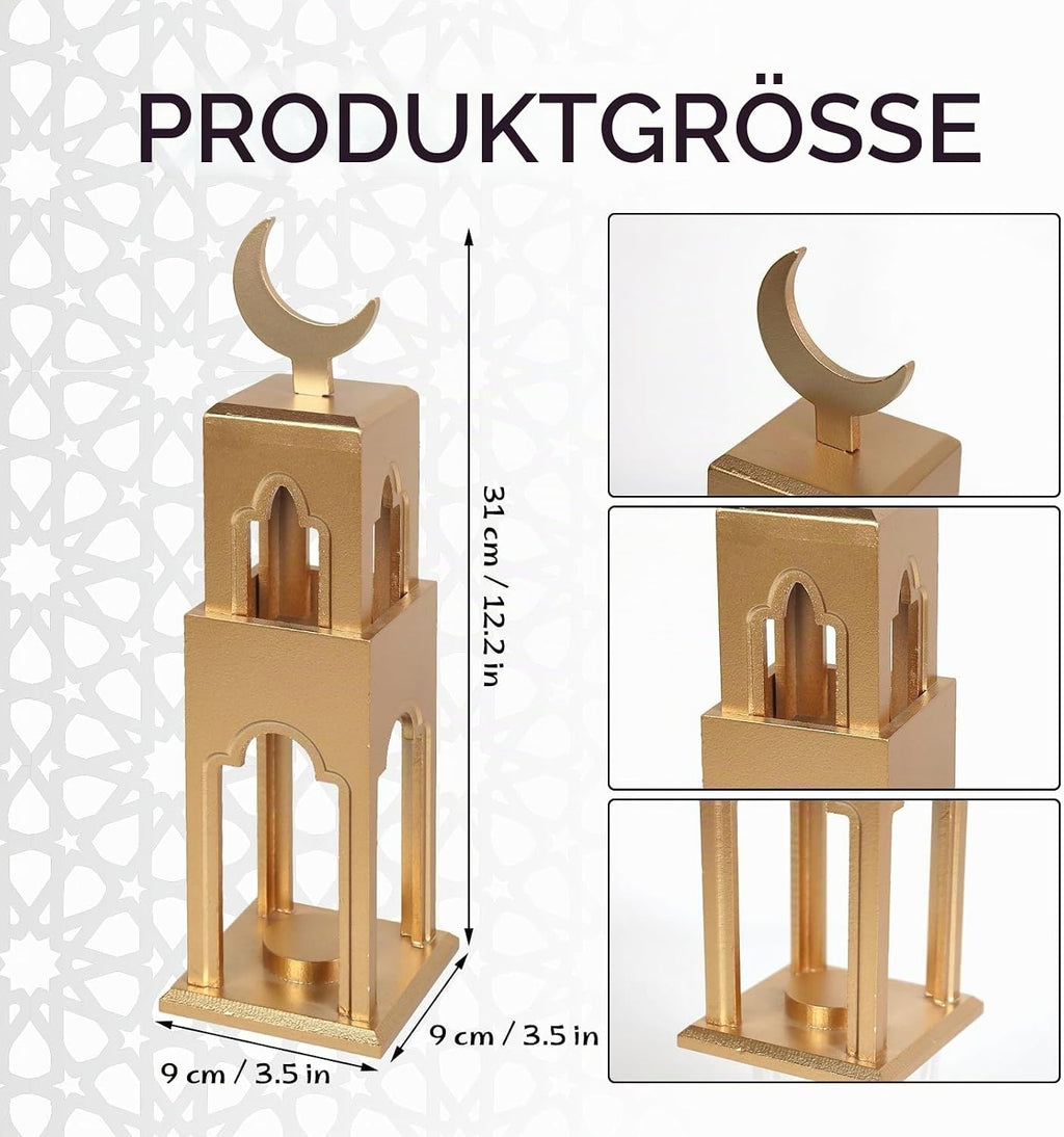 Hajj & Umrah Mubarak Holzdeko – Halbmond & Minarett