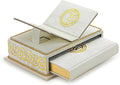 Quran Geschenkset mit Holz-Rehal & Samtbox