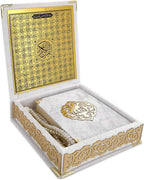 Samt Quran & Tasbih Geschenkbox – Weiß