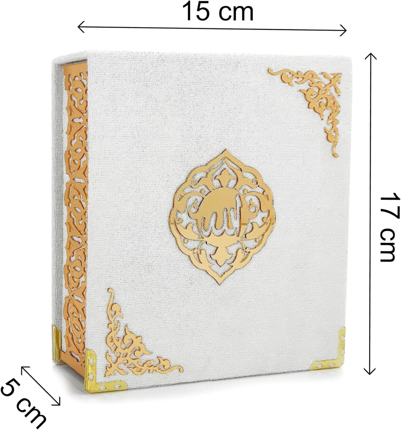 Samt Quran & Tasbih Geschenkbox – Weiß